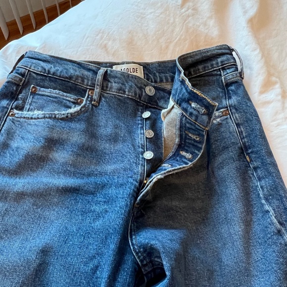 Agolde Classic Blue Denim Jeans - Picture 1 of 4